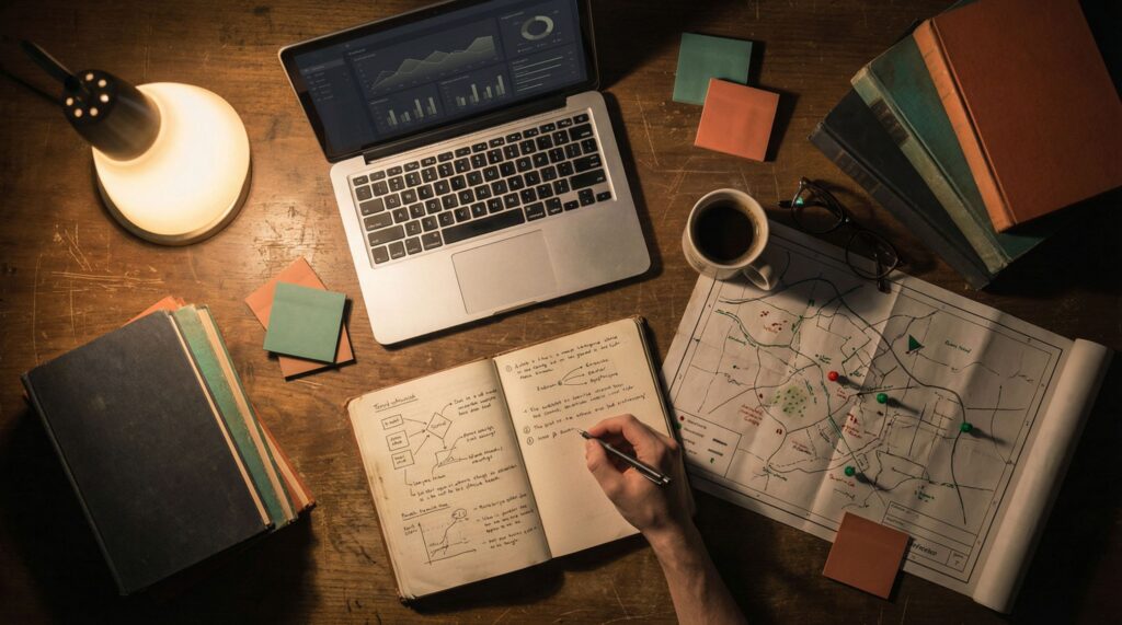 店内で戦略を練る